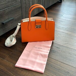 Kate Spade NWOT Voyage Small Grain Textured Leather Satchel with extra Strap.